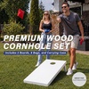 image:imageGoSports 4 ft x 2 ft Regulation Size Wooden Cornhole Boards Set with White Finish  Includes Carrying CaseBlack  Red