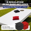 image:imageGoSports 4 ft x 2 ft Regulation Size Wooden Cornhole Boards Set with White Finish  Includes Carrying CaseBlack  Red
