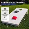image:imageGoSports 4 ft x 2 ft Regulation Size Wooden Cornhole Boards Set with White Finish  Includes Carrying CaseBlack  Red