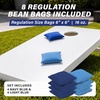 image:imageGoSports 4 ft x 2 ft Regulation Size Wooden Cornhole Boards Set with White Finish  Includes Carrying CaseNavy Blue  Light Blue
