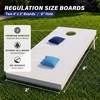 image:imageGoSports 4 ft x 2 ft Regulation Size Wooden Cornhole Boards Set with White Finish  Includes Carrying CaseNavy Blue  Light Blue