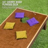 image:imageGoSports 4 x 2 Commercial Grade Cornhole Boards Set  Natural Wood Cornhole Boards Choose from Different Bean Bag Color CombinationsPurple  Gold