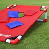 image:imageGoSports Portable Cornhole Set with Carry Case  Outdoor Lawn Bean Bag Toss Game for Adults and Family  Beach Camping Yard Games amp MoreRed  Blue