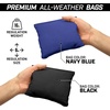 image:imageGoSports Regulation Size Wooden Cornhole Set with Natural Wood Finish  Includes Carrying CaseBlack  Navy Blue