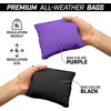 image:imageGoSports Regulation Size Wooden Cornhole Set with Natural Wood Finish  Includes Carrying CaseBlack  Purple
