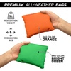 image:imageGoSports Regulation Size Wooden Cornhole Set with Natural Wood Finish  Includes Carrying CaseBright Green  Orange