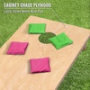 image:imageGoSports Regulation Size Wooden Cornhole Set with Natural Wood Finish  Includes Carrying CaseBright Green  Pink