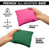 image:imageGoSports Regulation Size Wooden Cornhole Set with Natural Wood Finish  Includes Carrying CaseDark Green  Pink