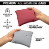 image:imageGoSports Regulation Size Wooden Cornhole Set with Natural Wood Finish  Includes Carrying CaseGray  Burgundy