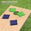 image:imageGoSports Regulation Size Wooden Cornhole Set with Natural Wood Finish  Includes Carrying CaseNavy Blue  Bright Green