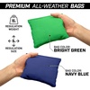 image:imageGoSports Regulation Size Wooden Cornhole Set with Natural Wood Finish  Includes Carrying CaseNavy Blue  Bright Green