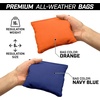 image:imageGoSports Regulation Size Wooden Cornhole Set with Natural Wood Finish  Includes Carrying CaseNavy Blue  Orange