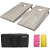 image:imageGoSports 4 ft x 2 ft Regulation Size Wooden Cornhole Boards Set  Includes Carrying Case and Bean Bags Choose Your Colors Over 100 Color CombinationsYellow  Pink