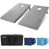 image:imageGoSports 4 ft x 2 ft Regulation Size Wooden Cornhole Boards Set with Light Gray Finish  Includes Carrying CaseNavy Blue  Light Blue