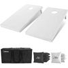 image:imageGoSports 4 ft x 2 ft Regulation Size Wooden Cornhole Boards Set with White Finish  Includes Carrying Case  Wedding Mr amp Mrs