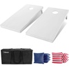 image:imageGoSports 4 ft x 2 ft Regulation Size Wooden Cornhole Boards Set with White Finish  Includes Carrying CaseAmerican Stars  Stripes