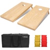 image:imageGoSports Regulation Size Wooden Cornhole Set with Natural Wood Finish  Includes Carrying CaseRed  Gold