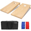 image:imageGoSports Regulation Size Wooden Cornhole Set with Natural Wood Finish  Includes Carrying CaseRed  Royal Blue