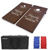 image:imageGoSports Wedding Cornhole Set  Regulation 4 ft x 2 ft Size Solid Stained Wood with Carrying Case Choose Your Colors  Match The Wedding Theme  Red amp Blue