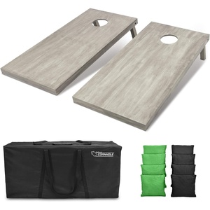 image:imageGoSports 4 ft x 2 ft Regulation Size Wooden Cornhole Boards Set  Includes Carrying Case and Bean Bags Choose Your Colors Over 100 Color CombinationsBlack  Bright Green