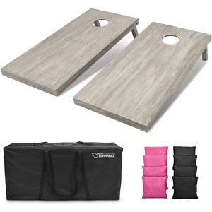 image:imageGoSports 4 ft x 2 ft Regulation Size Wooden Cornhole Boards Set  Includes Carrying Case and Bean Bags Choose Your Colors Over 100 Color CombinationsBlack  Pink