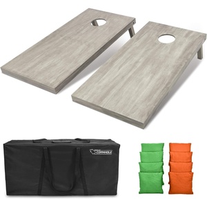 image:imageGoSports 4 ft x 2 ft Regulation Size Wooden Cornhole Boards Set  Includes Carrying Case and Bean Bags Choose Your Colors Over 100 Color CombinationsBright Green  Orange