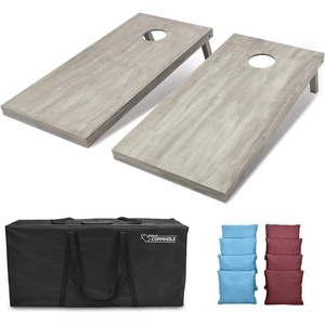 image:imageGoSports 4 ft x 2 ft Regulation Size Wooden Cornhole Boards Set  Includes Carrying Case and Bean Bags Choose Your Colors Over 100 Color CombinationsBurgundy  Light Blue