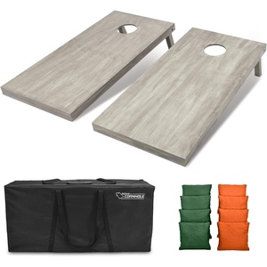 image:imageGoSports 4 ft x 2 ft Regulation Size Wooden Cornhole Boards Set  Includes Carrying Case and Bean Bags Choose Your Colors Over 100 Color CombinationsDark Green  Orange