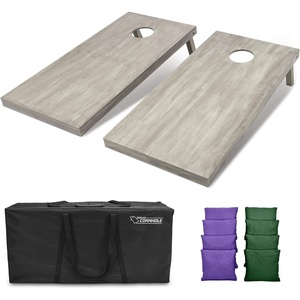 image:imageGoSports 4 ft x 2 ft Regulation Size Wooden Cornhole Boards Set  Includes Carrying Case and Bean Bags Choose Your Colors Over 100 Color CombinationsDark Green  Purple