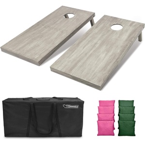 image:imageGoSports 4 ft x 2 ft Regulation Size Wooden Cornhole Boards Set  Includes Carrying Case and Bean Bags Choose Your Colors Over 100 Color CombinationsDark Green  Pink