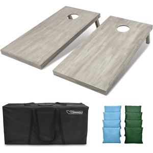 image:imageGoSports 4 ft x 2 ft Regulation Size Wooden Cornhole Boards Set  Includes Carrying Case and Bean Bags Choose Your Colors Over 100 Color CombinationsDark Green  Light Blue