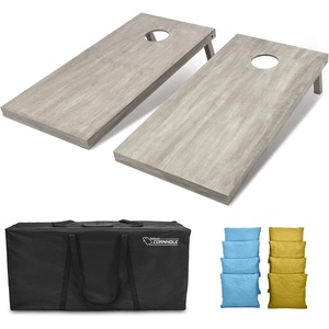 image:imageGoSports 4 ft x 2 ft Regulation Size Wooden Cornhole Boards Set  Includes Carrying Case and Bean Bags Choose Your Colors Over 100 Color CombinationsGold  Light Blue