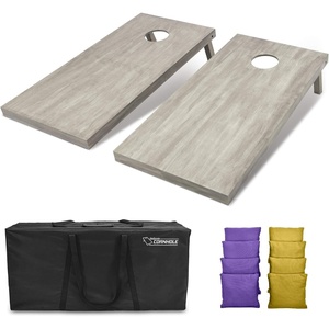image:imageGoSports 4 ft x 2 ft Regulation Size Wooden Cornhole Boards Set  Includes Carrying Case and Bean Bags Choose Your Colors Over 100 Color CombinationsGold  Purple