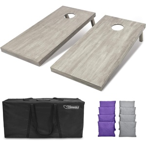 image:imageGoSports 4 ft x 2 ft Regulation Size Wooden Cornhole Boards Set  Includes Carrying Case and Bean Bags Choose Your Colors Over 100 Color CombinationsGray  Purple