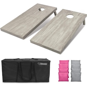image:imageGoSports 4 ft x 2 ft Regulation Size Wooden Cornhole Boards Set  Includes Carrying Case and Bean Bags Choose Your Colors Over 100 Color CombinationsGray  Pink