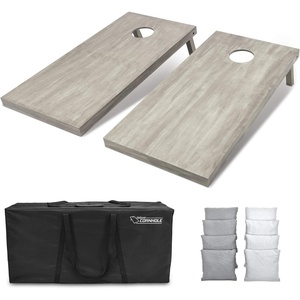 image:imageGoSports 4 ft x 2 ft Regulation Size Wooden Cornhole Boards Set  Includes Carrying Case and Bean Bags Choose Your Colors Over 100 Color CombinationsGray  White