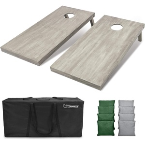 image:imageGoSports 4 ft x 2 ft Regulation Size Wooden Cornhole Boards Set  Includes Carrying Case and Bean Bags Choose Your Colors Over 100 Color CombinationsGray  Dark Green