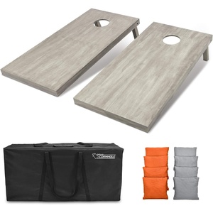 image:imageGoSports 4 ft x 2 ft Regulation Size Wooden Cornhole Boards Set  Includes Carrying Case and Bean Bags Choose Your Colors Over 100 Color CombinationsGray  Orange