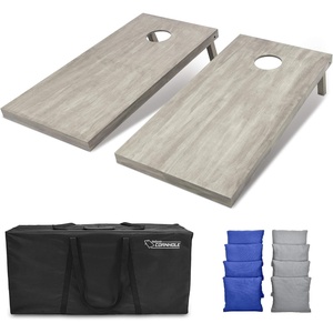 image:imageGoSports 4 ft x 2 ft Regulation Size Wooden Cornhole Boards Set  Includes Carrying Case and Bean Bags Choose Your Colors Over 100 Color CombinationsGray  Royal Blue