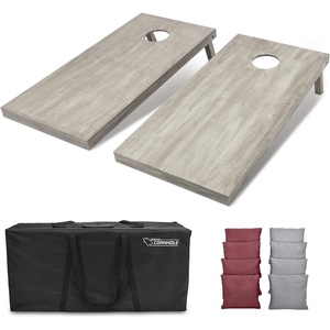 image:imageGoSports 4 ft x 2 ft Regulation Size Wooden Cornhole Boards Set  Includes Carrying Case and Bean Bags Choose Your Colors Over 100 Color CombinationsGray  Burgundy