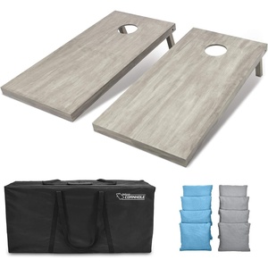 image:imageGoSports 4 ft x 2 ft Regulation Size Wooden Cornhole Boards Set  Includes Carrying Case and Bean Bags Choose Your Colors Over 100 Color CombinationsGray  Light Blue