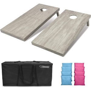 image:imageGoSports 4 ft x 2 ft Regulation Size Wooden Cornhole Boards Set  Includes Carrying Case and Bean Bags Choose Your Colors Over 100 Color CombinationsLight Blue  Pink