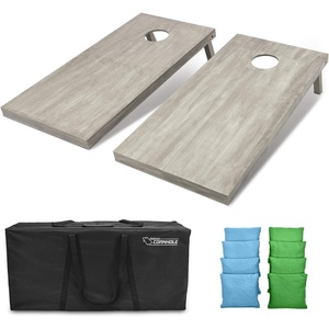 image:imageGoSports 4 ft x 2 ft Regulation Size Wooden Cornhole Boards Set  Includes Carrying Case and Bean Bags Choose Your Colors Over 100 Color CombinationsLight Blue  Bright Green