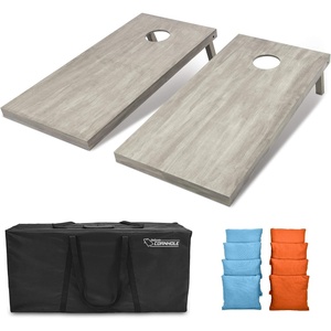image:imageGoSports 4 ft x 2 ft Regulation Size Wooden Cornhole Boards Set  Includes Carrying Case and Bean Bags Choose Your Colors Over 100 Color CombinationsLight Blue  Orange
