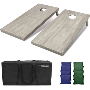 image:imageGoSports 4 ft x 2 ft Regulation Size Wooden Cornhole Boards Set  Includes Carrying Case and Bean Bags Choose Your Colors Over 100 Color CombinationsNavy Blue  Dark Green