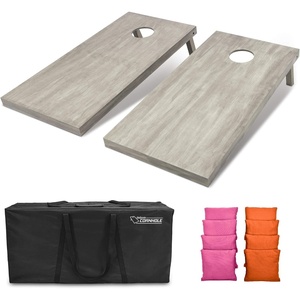 image:imageGoSports 4 ft x 2 ft Regulation Size Wooden Cornhole Boards Set  Includes Carrying Case and Bean Bags Choose Your Colors Over 100 Color CombinationsPink  Orange