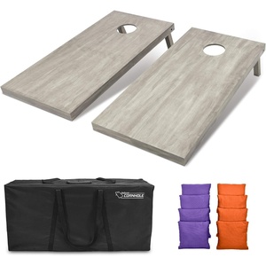 image:imageGoSports 4 ft x 2 ft Regulation Size Wooden Cornhole Boards Set  Includes Carrying Case and Bean Bags Choose Your Colors Over 100 Color CombinationsPurple  Orange