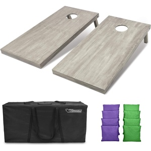 image:imageGoSports 4 ft x 2 ft Regulation Size Wooden Cornhole Boards Set  Includes Carrying Case and Bean Bags Choose Your Colors Over 100 Color CombinationsPurple  Bright Green