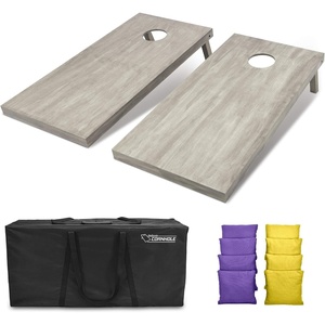 image:imageGoSports 4 ft x 2 ft Regulation Size Wooden Cornhole Boards Set  Includes Carrying Case and Bean Bags Choose Your Colors Over 100 Color CombinationsPurple  Yellow