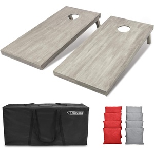 image:imageGoSports 4 ft x 2 ft Regulation Size Wooden Cornhole Boards Set  Includes Carrying Case and Bean Bags Choose Your Colors Over 100 Color CombinationsRed  Gray